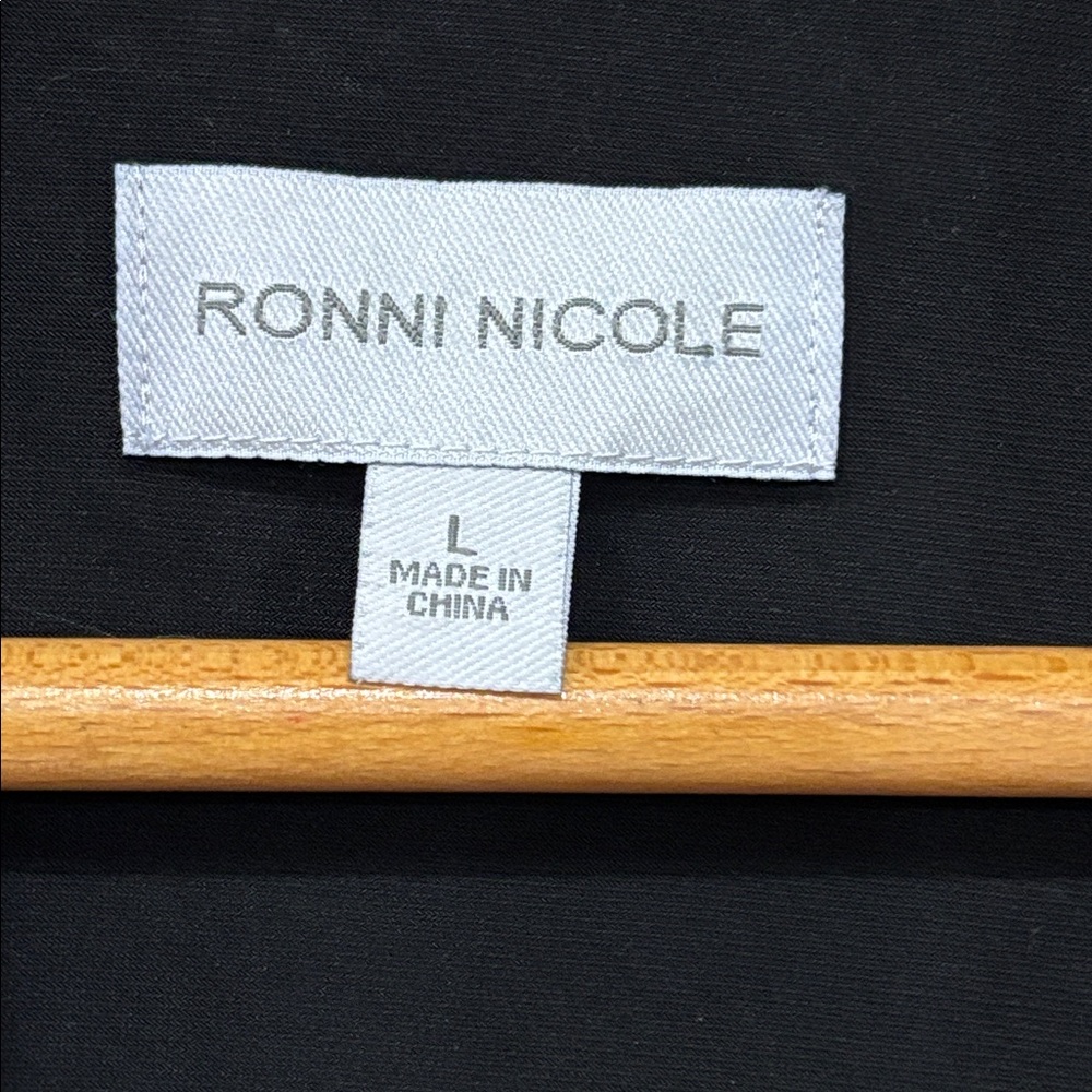 Ronni Nicole Black Open Front Cropped Shrug — Size L - Picture 3 of 6